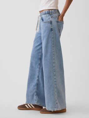 Gap Mid Rise Knit Easy Baggy Jeans